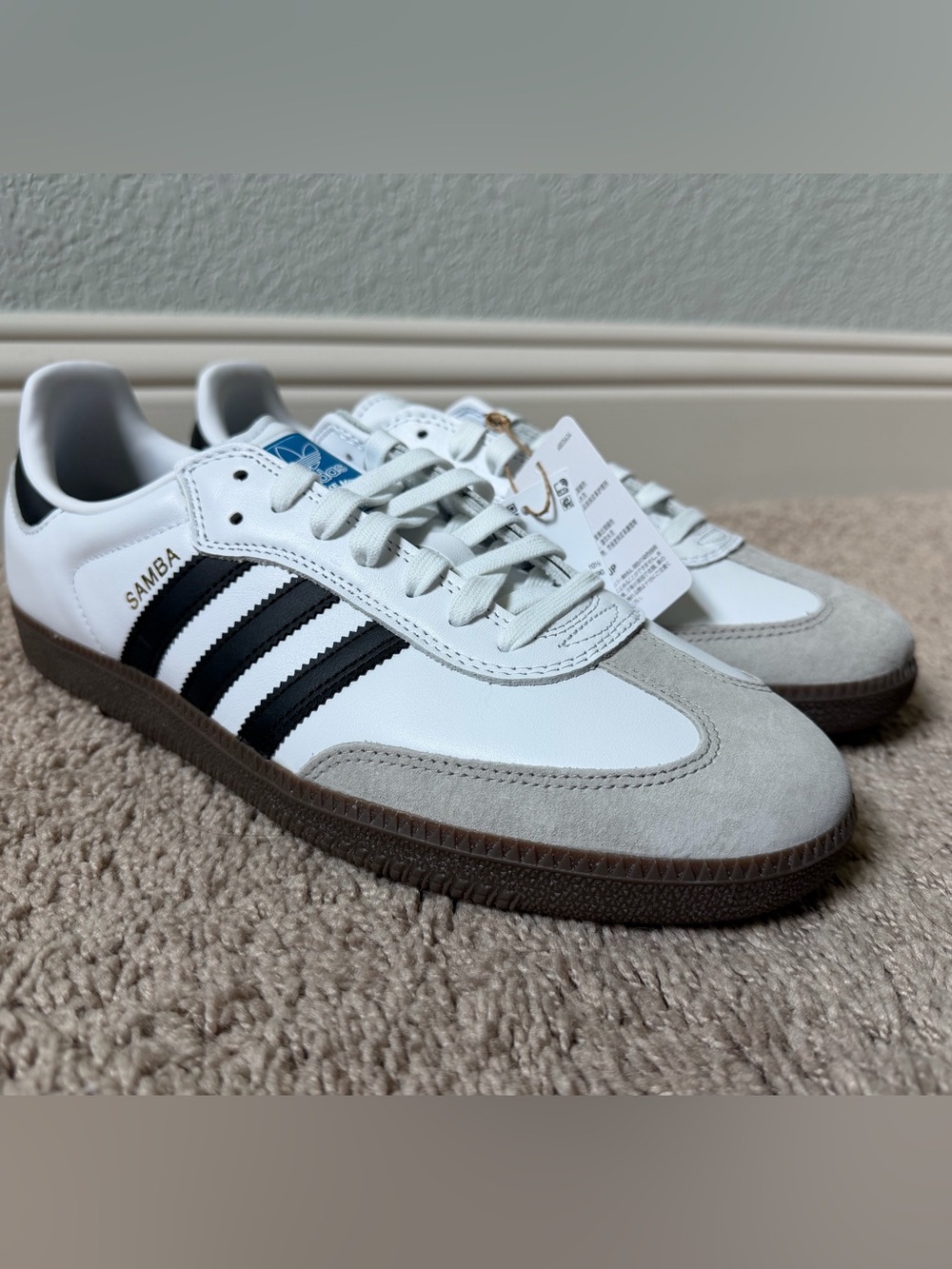 Adidas Samba ADV Skate Shoes White Black Gum GZ8477 Men's Size 11.5 New